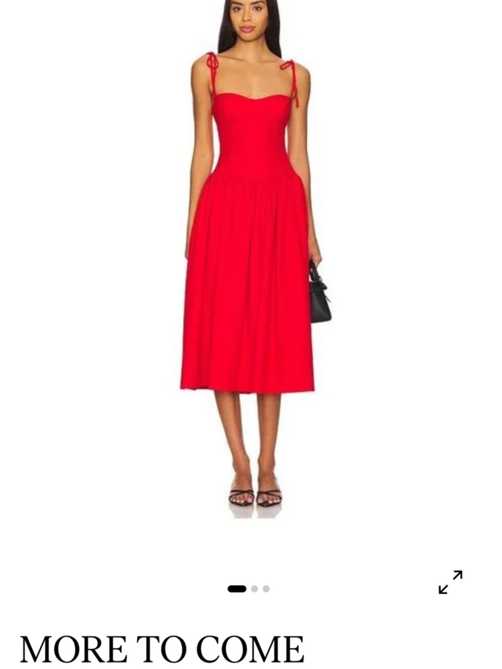 Sleeveless Red Midi Dress with Tie Straps